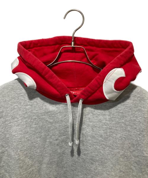 SUPREME（シュプリーム）SUPREME (シュプリーム) Contrast Hooded Sweatshirt グレー×レッド サイズ:Lの古着・服飾アイテム