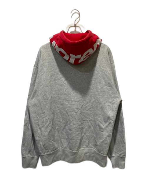 SUPREME（シュプリーム）SUPREME (シュプリーム) Contrast Hooded Sweatshirt グレー×レッド サイズ:Lの古着・服飾アイテム