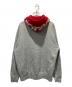 SUPREME (シュプリーム) Contrast Hooded Sweatshirt グレー×レッド サイズ:L：13000円