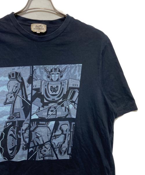 HERMES（エルメス）HERMES (エルメス) MEGA CHARIOT 3D Tシャツ ネイビー サイズ:XLの古着・服飾アイテム