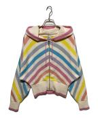 CHANELシャネル）の古着「LA PAUSA カシミヤドルマンニットジップパーカー」｜マルチカラー