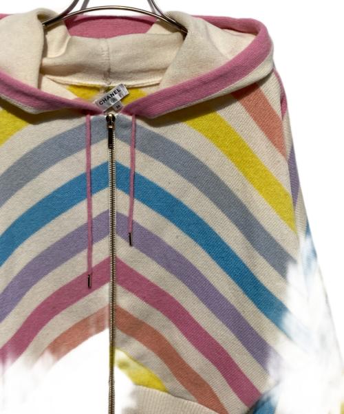 CHANEL（シャネル）CHANEL (シャネル) LA PAUSA カシミヤドルマンニットジップパーカー マルチカラー サイズ:36の古着・服飾アイテム