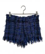 CHANELシャネル）の古着「ツイードショートパンツ」｜ブルー×ブラック
