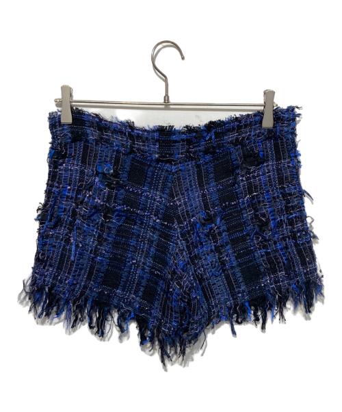 CHANEL（シャネル）CHANEL (シャネル) ツイードショートパンツ ブルー×ブラック サイズ:36の古着・服飾アイテム