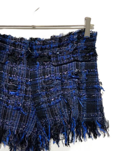 CHANEL（シャネル）CHANEL (シャネル) ツイードショートパンツ ブルー×ブラック サイズ:36の古着・服飾アイテム