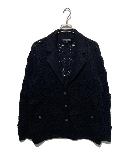 CHANEL（シャネル）CHANEL (シャネル) ココマークカメリアボタンカーディガン ブラック サイズ:36の古着・服飾アイテム