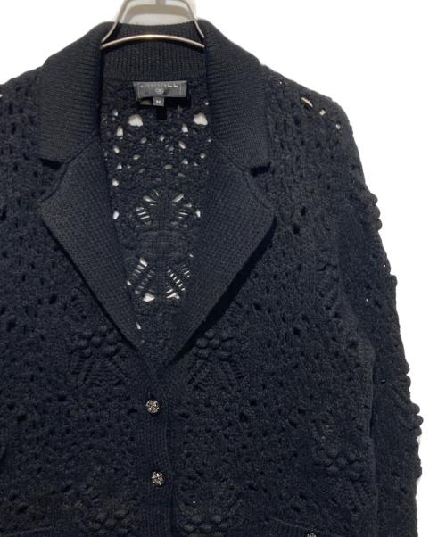 CHANEL（シャネル）CHANEL (シャネル) ココマークカメリアボタンカーディガン ブラック サイズ:36の古着・服飾アイテム