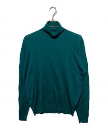 JOHN SMEDLEY（ジョンスメドレー）の古着「ウールタートルネックニット」｜グリーン