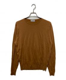 JOHN SMEDLEY（ジョンスメドレー）の古着「ウールクルーネックニット」｜ブラウン