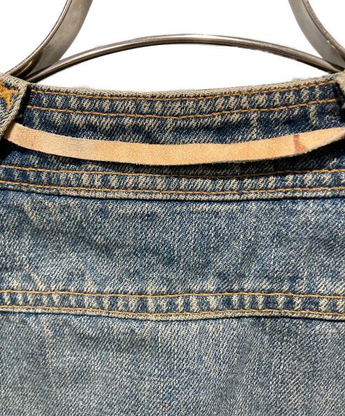 DOLCE & GABBANA（ドルチェ＆ガッバーナ）DOLCE & GABBANA (ドルチェ＆ガッバーナ) レオパードノーカラーベルトデザインデニムジャケット インディゴ サイズ:40の古着・服飾アイテム