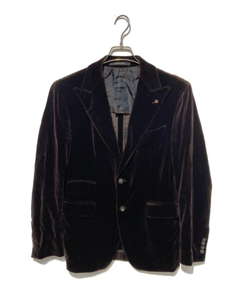 TAGLIATORE（タリアトーレ）TAGLIATORE (タリアトーレ) ベロア2Bテーラードジャケット ブラウン サイズ:44の古着・服飾アイテム