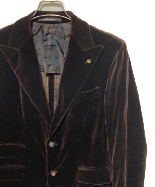 TAGLIATORE（タリアトーレ）TAGLIATORE (タリアトーレ) ベロア2Bテーラードジャケット ブラウン サイズ:44の古着・服飾アイテム