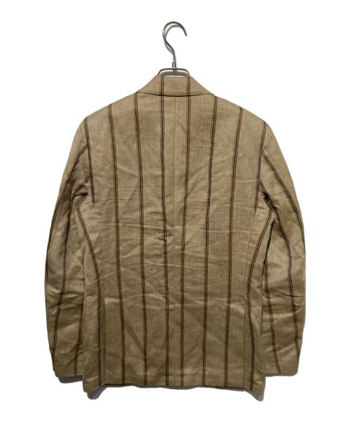LARDINI（ラルディーニ）LARDINI (ラルディーニ) ストライプ柄リネンテーラードジャケット ベージュ サイズ:44の古着・服飾アイテム