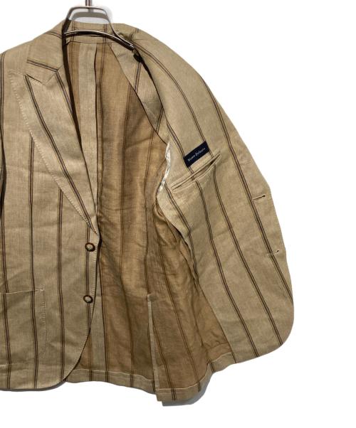LARDINI（ラルディーニ）LARDINI (ラルディーニ) ストライプ柄リネンテーラードジャケット ベージュ サイズ:44の古着・服飾アイテム