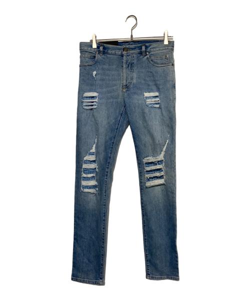 BALMAIN（バルマン）BALMAIN (バルマン) ダメージ加工デニムパンツ インディゴ サイズ:29の古着・服飾アイテム