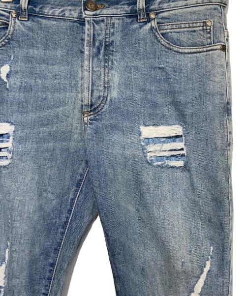 BALMAIN（バルマン）BALMAIN (バルマン) ダメージ加工デニムパンツ インディゴ サイズ:29の古着・服飾アイテム