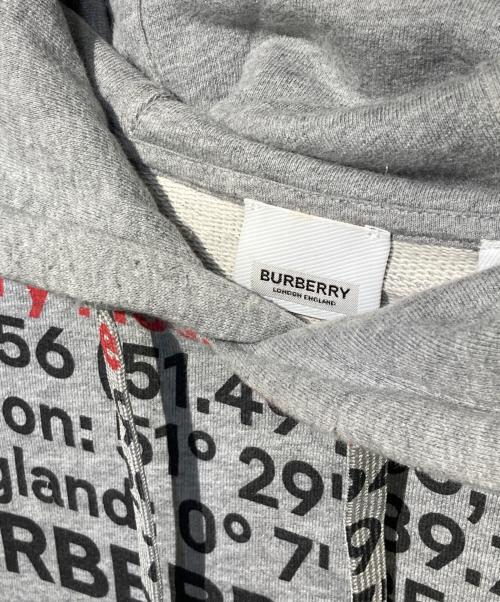 BURBERRY（バーバリー）BURBERRY (バーバリー) ホースフェリーロケーションプリントフーディ グレー サイズ:Lの古着・服飾アイテム