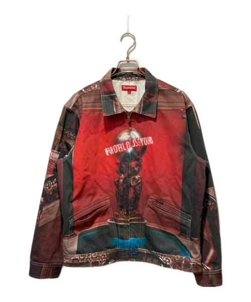 SUPREME（シュプリーム）Supreme (シュプリーム) 17FW Scarface The World Is Yours Denim Jacket レッド サイズ:Lの古着・服飾アイテム