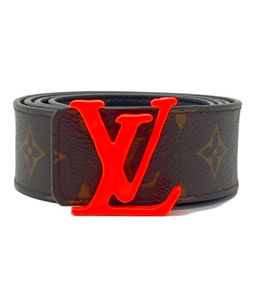 LOUIS VUITTON（ルイ ヴィトン）LOUIS VUITTON (ルイ ヴィトン) モノグラム サンチュール LVシェイプ ベルト ブラウン×オレンジの古着・服飾アイテム