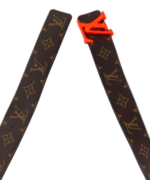 LOUIS VUITTON（ルイ ヴィトン）LOUIS VUITTON (ルイ ヴィトン) モノグラム サンチュール LVシェイプ ベルト ブラウン×オレンジの古着・服飾アイテム