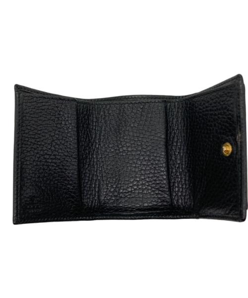 GUCCI（グッチ）GUCCI (グッチ) 三つ折りコンパクトウォレット ブラックの古着・服飾アイテム