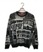 SUPREMEシュプリーム）の古着「18AW Newsprint Sweater」｜ブラック
