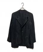 Yohji Yamamoto pour hommeヨウジヤマモト プールオム）の古着「ステッチワークリネン混ジャケット」｜ブラック