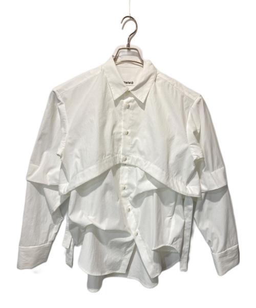 OMMO（オーエムエムオー）OMMO (オーエムエムオー) 2WAY TUCK LAYERED SHIRT ホワイト サイズ:FREEの古着・服飾アイテム