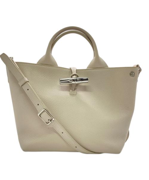 LONGCHAMP（ロンシャン）LONGCHAMP (ロンシャン) ル ロゾ S トップハンドルバッグ ベージュの古着・服飾アイテム