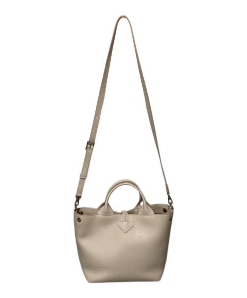 LONGCHAMP（ロンシャン）LONGCHAMP (ロンシャン) ル ロゾ S トップハンドルバッグ ベージュの古着・服飾アイテム