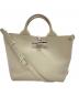 LONGCHAMP（ロンシャン）の古着「ル ロゾ S トップハンドルバッグ」｜ベージュ
