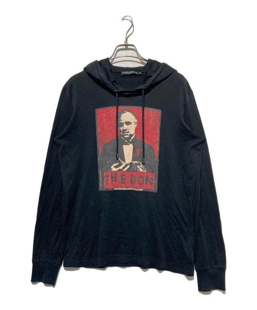 DOLCE & GABBANA（ドルチェ＆ガッバーナ）DOLCE & GABBANA (ドルチェ＆ガッバーナ) ムービープリントパーカー ブラック サイズ:48の古着・服飾アイテム