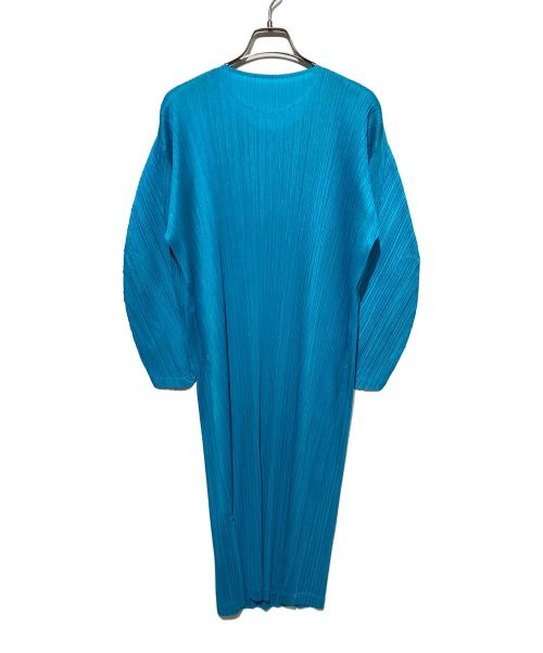 PLEATS PLEASE（プリーツプリーズ）PLEATS PLEASE (プリーツプリーズ) プリーツロングスリーブワンピース ブルー サイズ:3の古着・服飾アイテム