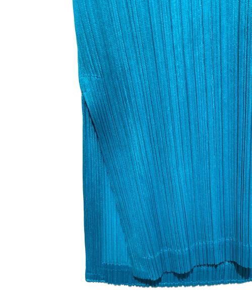 PLEATS PLEASE（プリーツプリーズ）PLEATS PLEASE (プリーツプリーズ) プリーツロングスリーブワンピース ブルー サイズ:3の古着・服飾アイテム