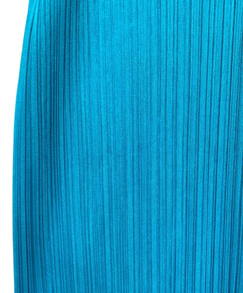 PLEATS PLEASE（プリーツプリーズ）PLEATS PLEASE (プリーツプリーズ) プリーツロングスリーブワンピース ブルー サイズ:3の古着・服飾アイテム