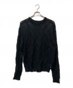 stussyステューシー）の古着「LOOSE KNIT CROSS CABLE」｜ブラック