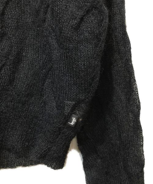 stussy（ステューシー）stussy (ステューシー) LOOSE KNIT CROSS CABLE ブラック サイズ:Lの古着・服飾アイテム
