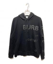 BURBERRY（バーバリー）の古着「ホースフェリープリントパーカー」｜ブラック