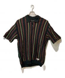 WACKO MARIA（ワコマリア）の古着「24SS STRIPED JACQUARD SUMMER KNIT POLO SHIRT」｜ブラウン×グリーン