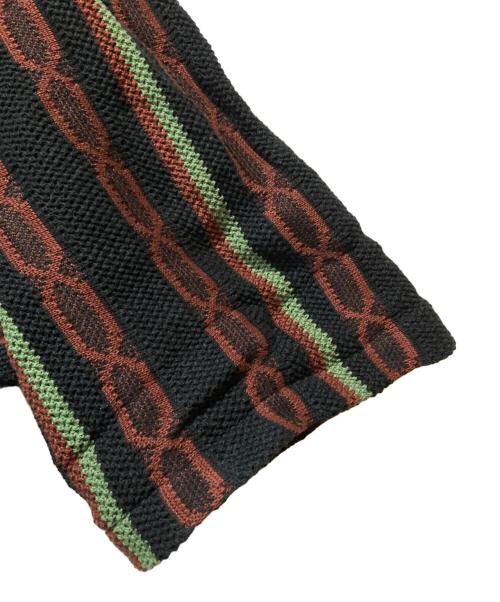 WACKO MARIA（ワコマリア）WACKO MARIA (ワコマリア) 24SS STRIPED JACQUARD SUMMER KNIT POLO SHIRT ブラウン×グリーン サイズ:Lの古着・服飾アイテム