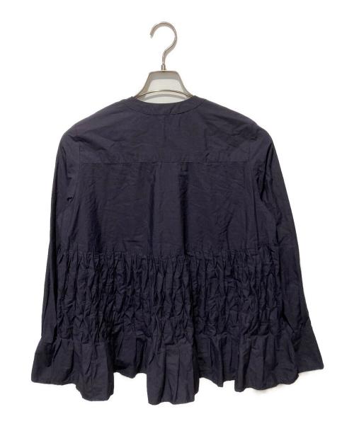 ne quittez pas（ヌキテパ）ne quittez pas (ヌキテパ) Cotton Poplin Wave Tuck Blouse ネイビー サイズ:なしの古着・服飾アイテム