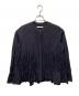 ne quittez pas（ヌキテパ）の古着「Cotton Poplin Wave Tuck Blouse」｜ネイビー