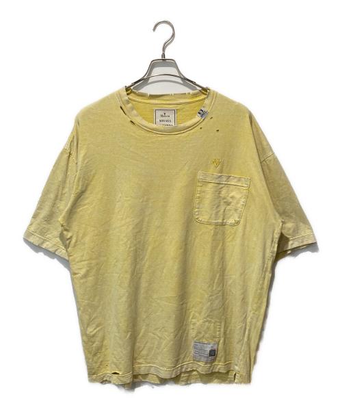 MIHARA YASUHIRO（ミハラヤスヒロ）MIHARA YASUHIRO (ミハラヤスヒロ) 25AW BLEACHED T-SHIRT イエロー サイズ:48の古着・服飾アイテム