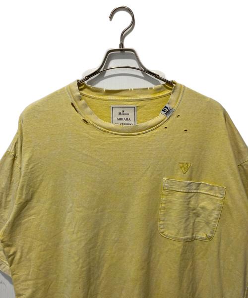 MIHARA YASUHIRO（ミハラヤスヒロ）MIHARA YASUHIRO (ミハラヤスヒロ) 25AW BLEACHED T-SHIRT イエロー サイズ:48の古着・服飾アイテム