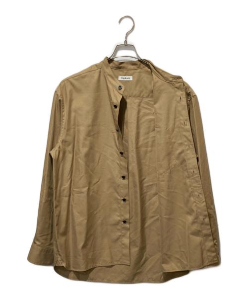 CABAN（キャバン）CABAN (キャバン) コットンギャバジン バンドカラーシャツ ベージュ サイズ:Mの古着・服飾アイテム