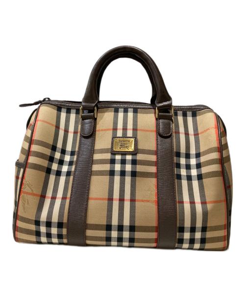 Burberry's（バーバリーズ）Burberry's (バーバリーズ) ノバチェックミニボストンバッグ ブラウンの古着・服飾アイテム