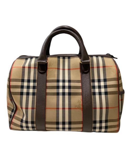 Burberry's（バーバリーズ）Burberry's (バーバリーズ) ノバチェックミニボストンバッグ ブラウンの古着・服飾アイテム