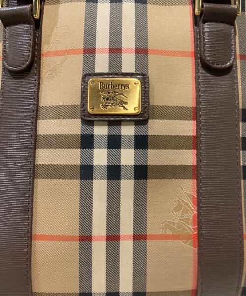 Burberry's（バーバリーズ）Burberry's (バーバリーズ) ノバチェックミニボストンバッグ ブラウンの古着・服飾アイテム