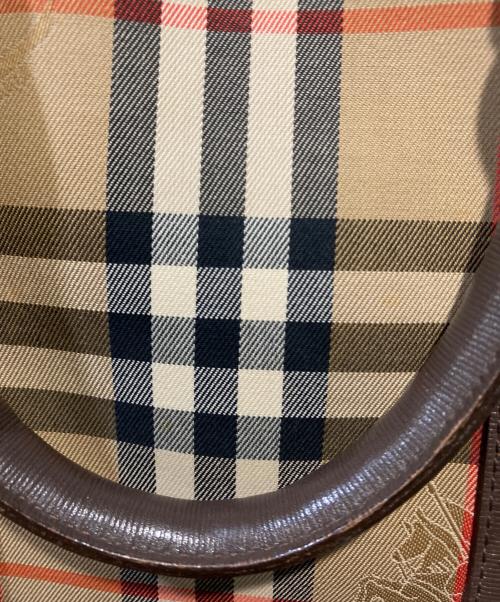 Burberry's（バーバリーズ）Burberry's (バーバリーズ) ノバチェックミニボストンバッグ ブラウンの古着・服飾アイテム