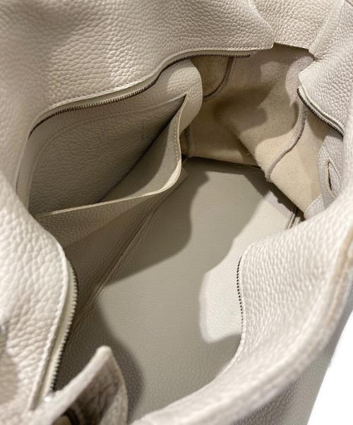 BOTTEGA VENETA（ボッテガベネタ）BOTTEGA VENETA (ボッテガベネタ) イントレチャートラインレザーハンドバッグ ベージュの古着・服飾アイテム
